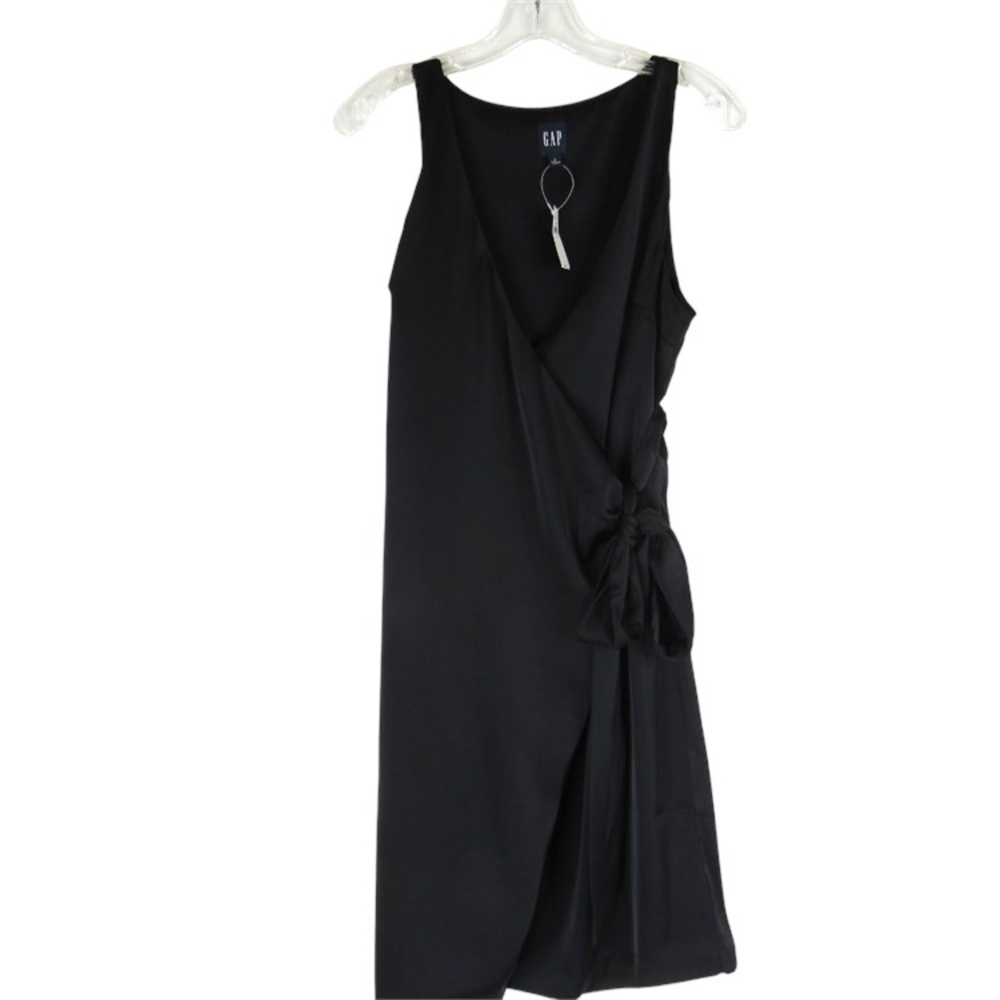 GAP Black Asymmetrical Sheath Dress V-Neck Sleeveless